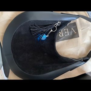 Vera Pelle Italian leather suede and leather hobo